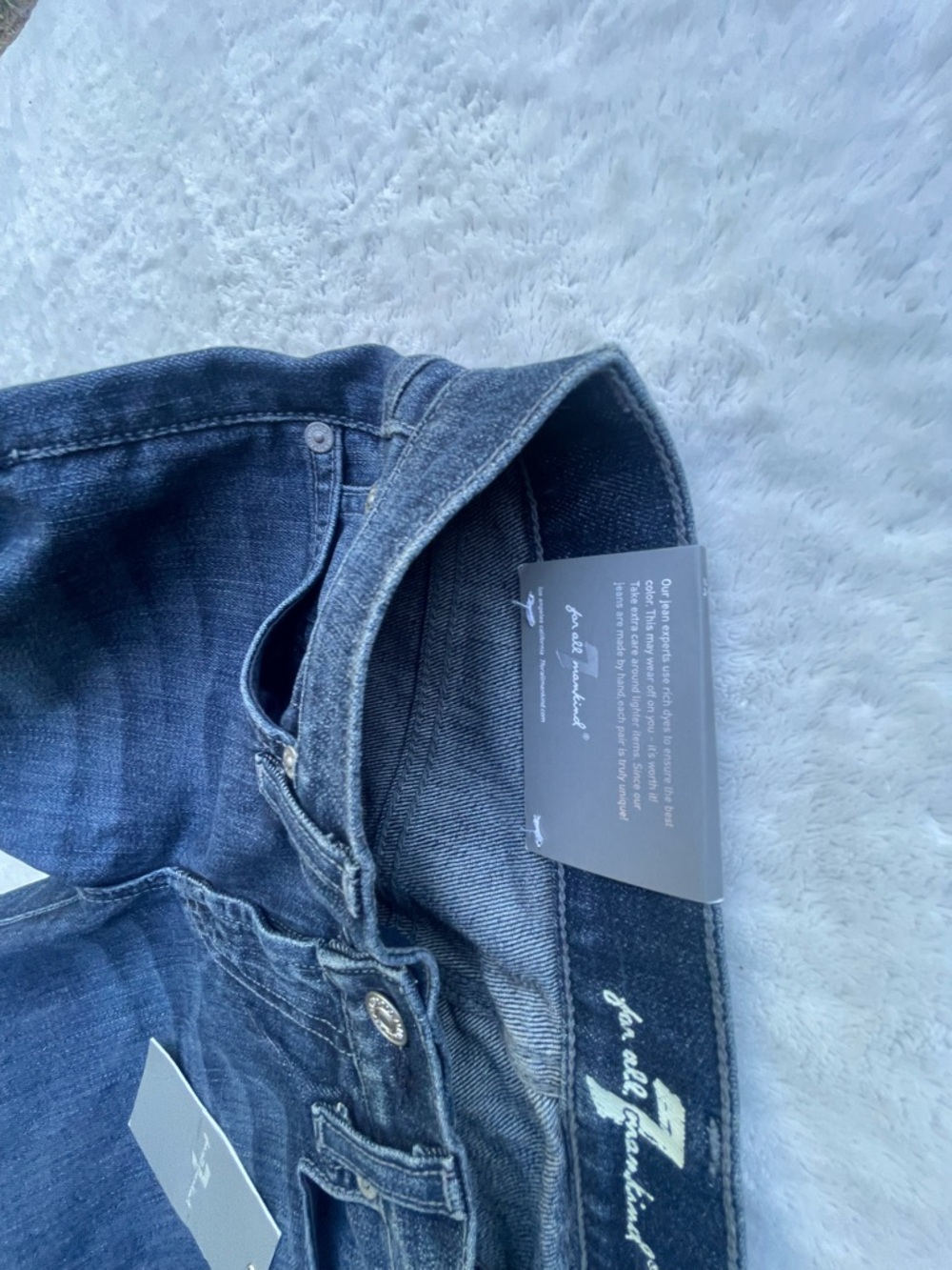 7 for All Mankind Gwenevere Super Skinny Jeans Low Rise Dark Wash Size 24 Denim - Picture 13 of 16